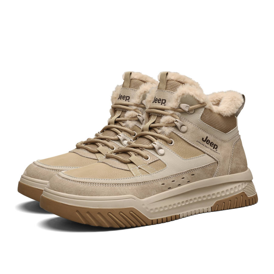 Jeep Thermal Abrasion Resistant Cushioning Height Increasing Coverage Short Snow Boots Men's