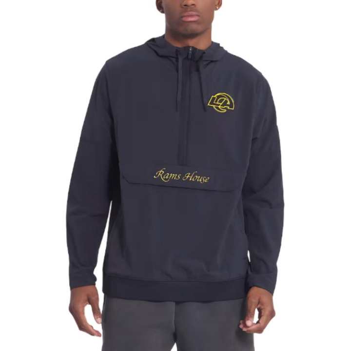 Nike Nike Los Angeles Rams Rivalries Collection Sideline Anorak Men's Nike Nfl 1/2 Zip Hooded Jacket