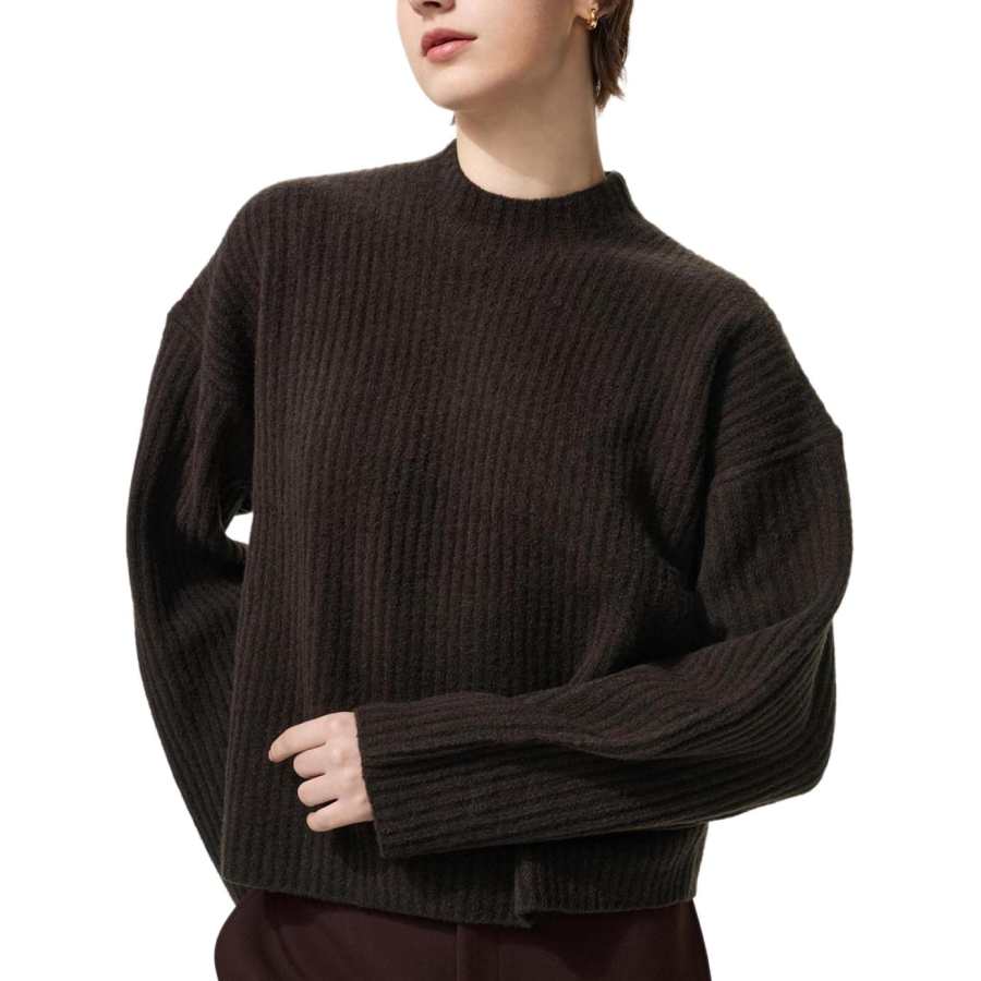 UNIQLO Knitwear Women's Dark Umber Half Turtleneck Moderate Other