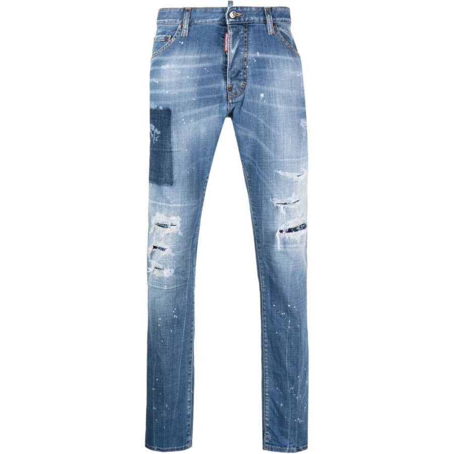 DSQUARED 2 DSQUARED 2 Jeans Men's Blue Moderate Slim Fit Pants