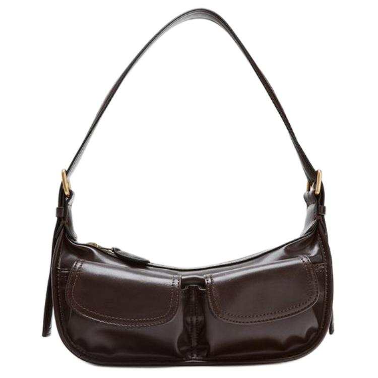 ZARA Pu Shoulder Bag Women's Dark Red Color