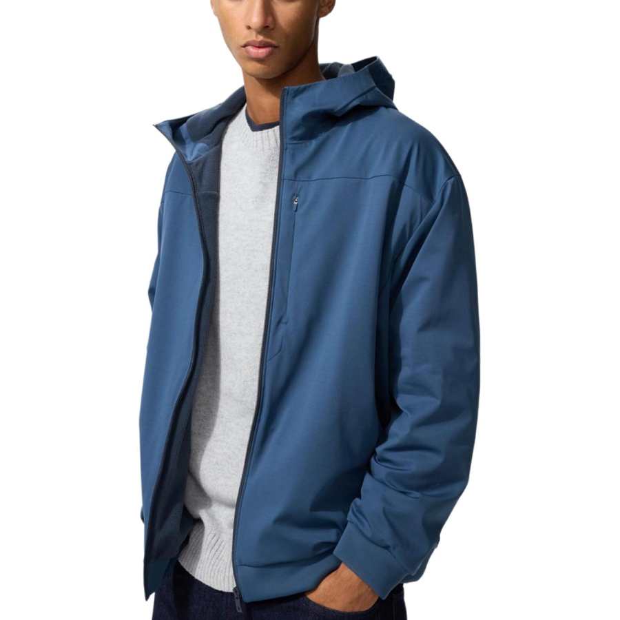 UNIQLO Jackets Men's Royal Blue Hooded Moderate Other