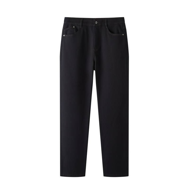 Semir Jeans Men's Denim Black 98302 Thickened And Fleece Lined Straight Fit Pants