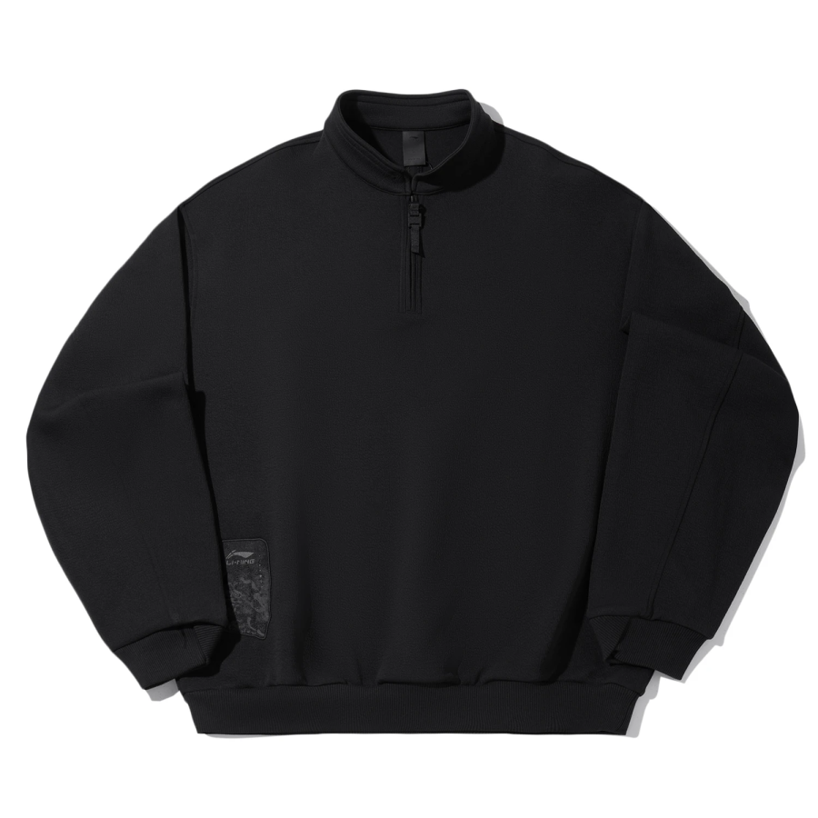 Li-Ning Li Ning Sweatshirts Men's Black Stand Collar Moderate Regular