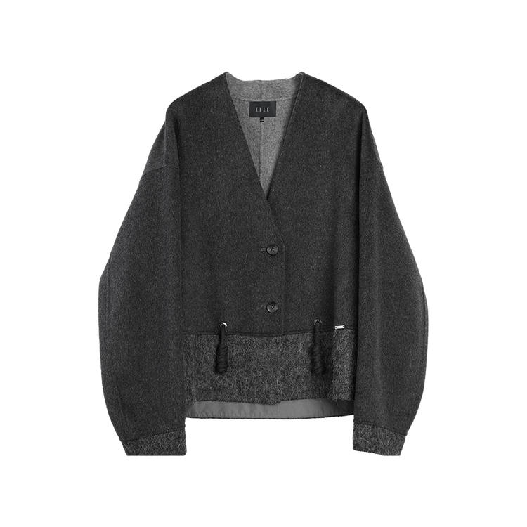ELLE Coats Women's Medium Gray Thickened Straight Fit
