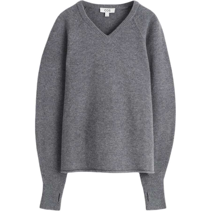 COS Sweaters Women's Gray V Neck Moderate Other