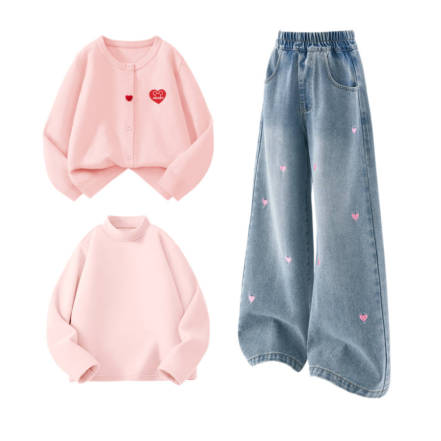 Disney Kids Casual Sportswear Half Turtleneck Thickened