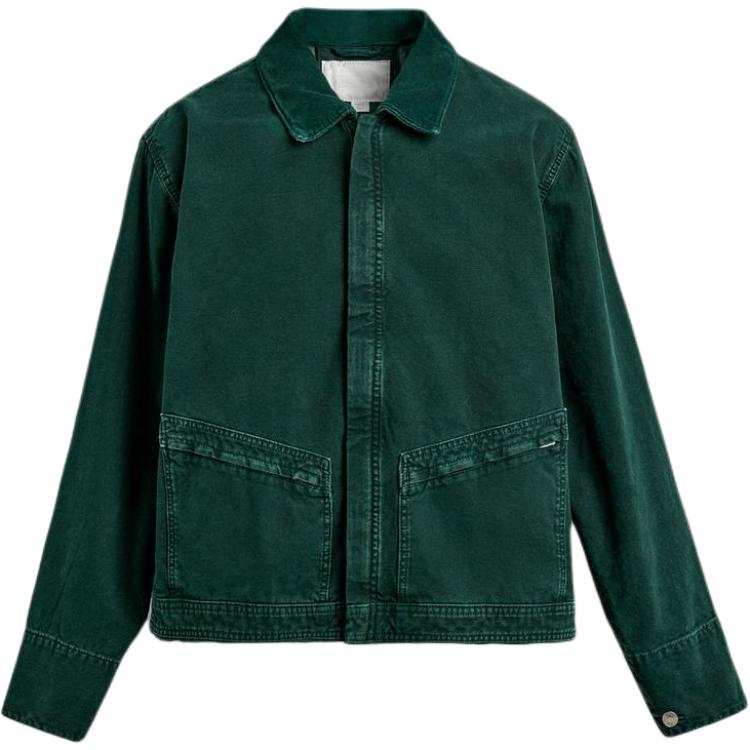 ZARA ZARA Denim Jackets Men's Green Lapel Moderate