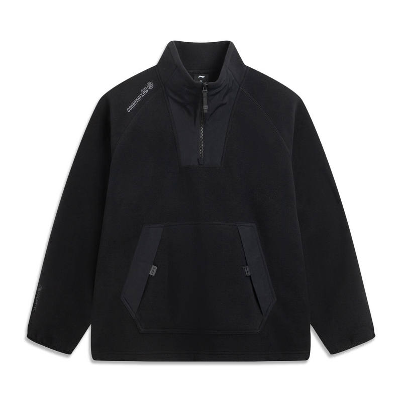 Li-Ning Li Ning Outdoor CF Tracing, Fleece Lined Thermal Loose Fit Pullover Polar Fleece Coat Men's