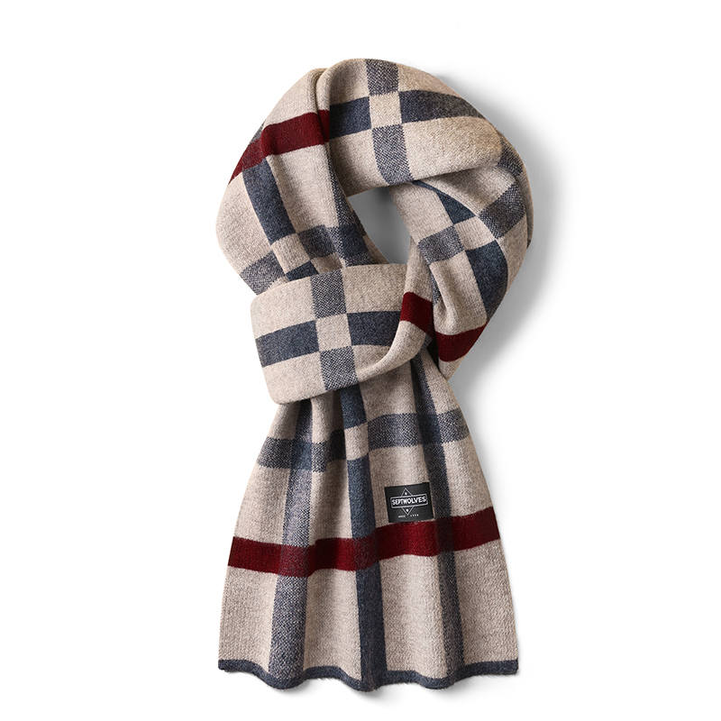 SEPTWOLVES SEPTWOLVES Wool Fall Winter Soft Thermal Insulation Men's Knit Scarf Unisex