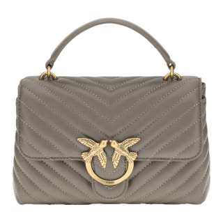 PINKO LOVE Calfskin One Shoulder Handbag Mini Women's Gray
