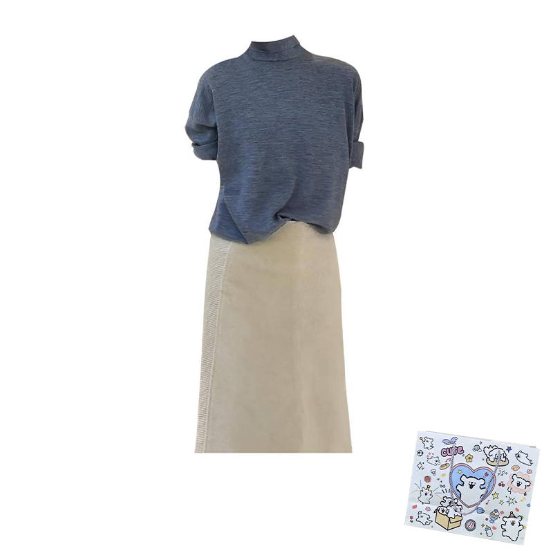 MARIE·COCO Two Piece Skirt Sets Women's Half Turtleneck Moderate Mid Length