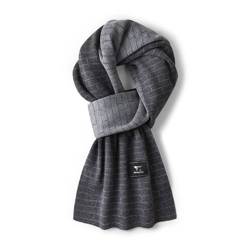 SEPTWOLVES SEPTWOLVES Polyester Fall Winter Cooling Thermal Men's Knit Scarf Unisex