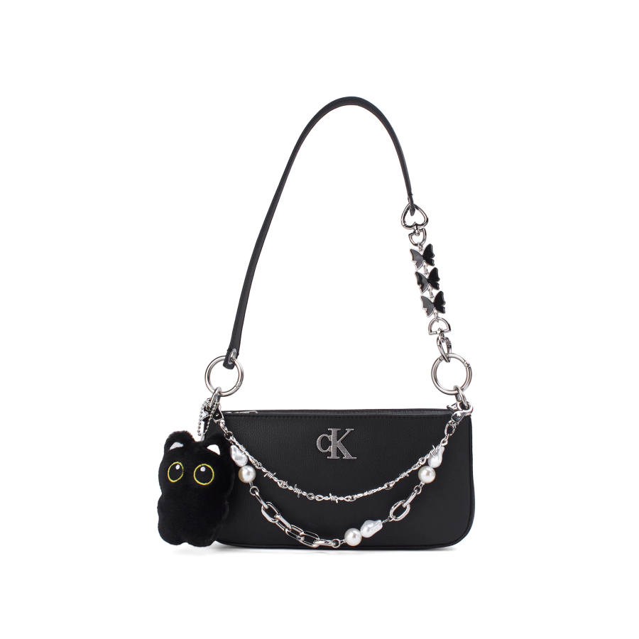 CALVIN KLEIN Synthetic Material Shoulder Bag, Shoulder Bag Regular Women's Black