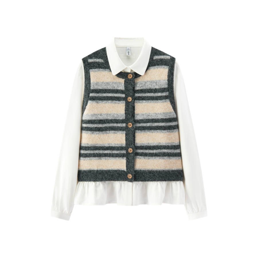 Semir Shirts Women's Lapel Moderate Mock Two Piece