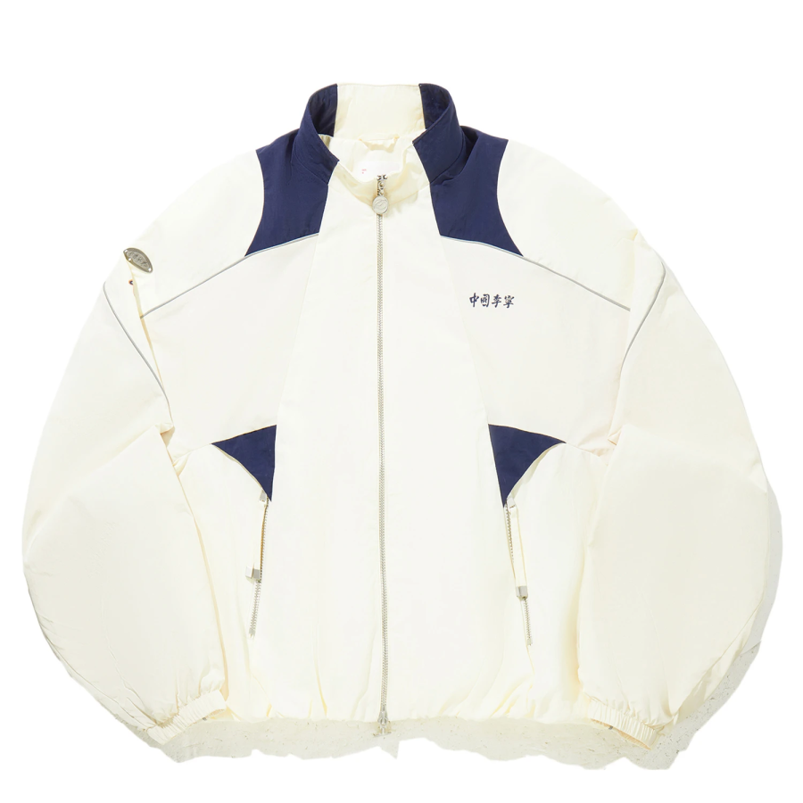 Li-Ning Li Ning Trench Coats Women's Mother Of Pearl White/Dark Navy Blue Stand Collar Moderate Other