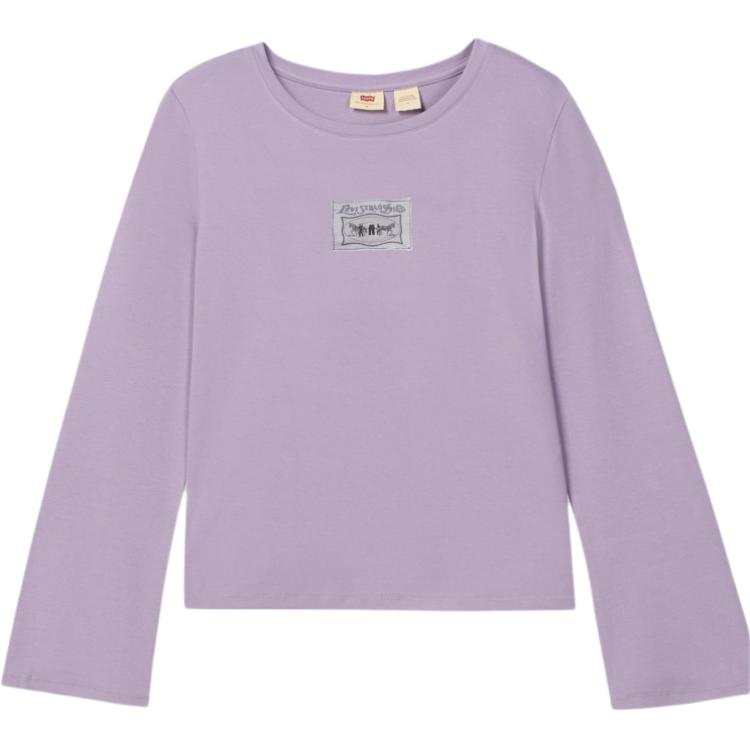 Levis T Shirts Women's Purple Crew Neck Moderate Straight Fit