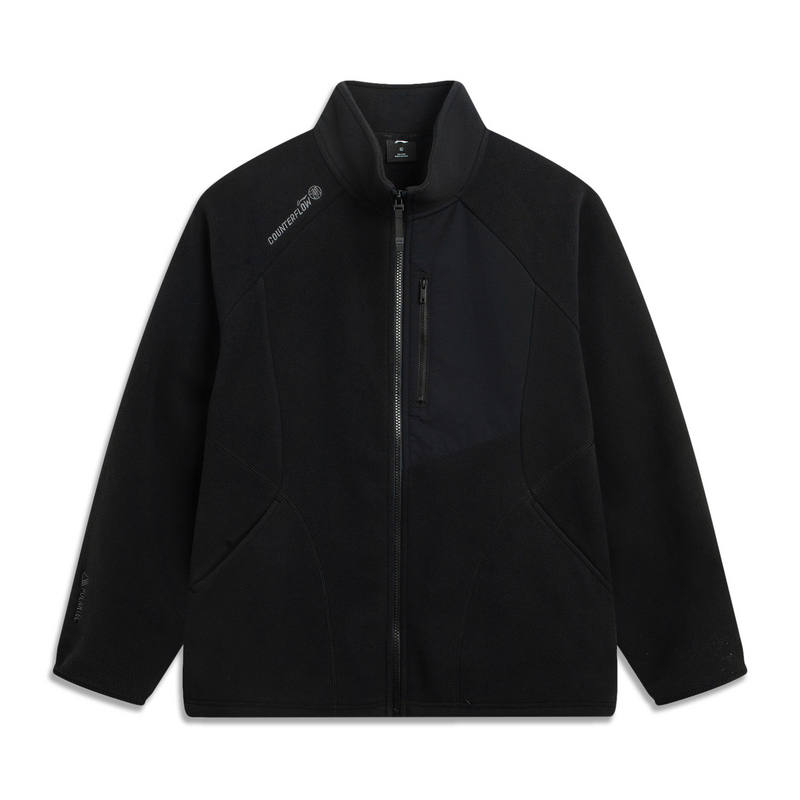 Li-Ning Li Ning Velvet Jackets Men's Black Stand Collar Moderate