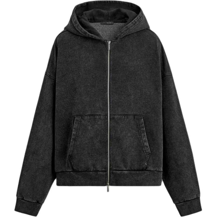 ZARA Sweatshirts Men's Dark Gray Hooded Non Detachable Moderate