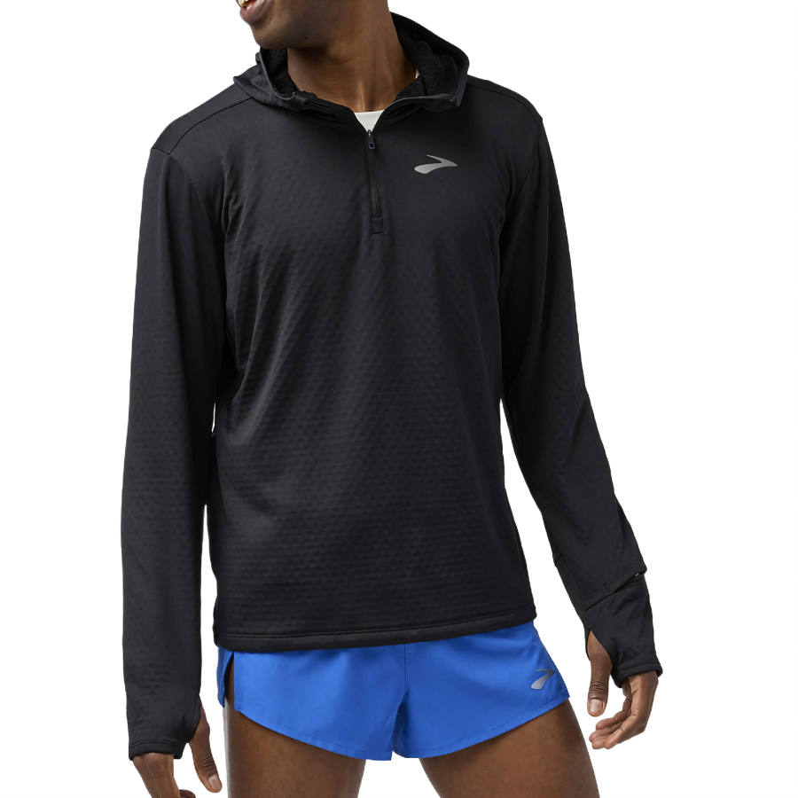 Brooks Brooks Sweatshirts Men's Black Hooded Moderate Regular