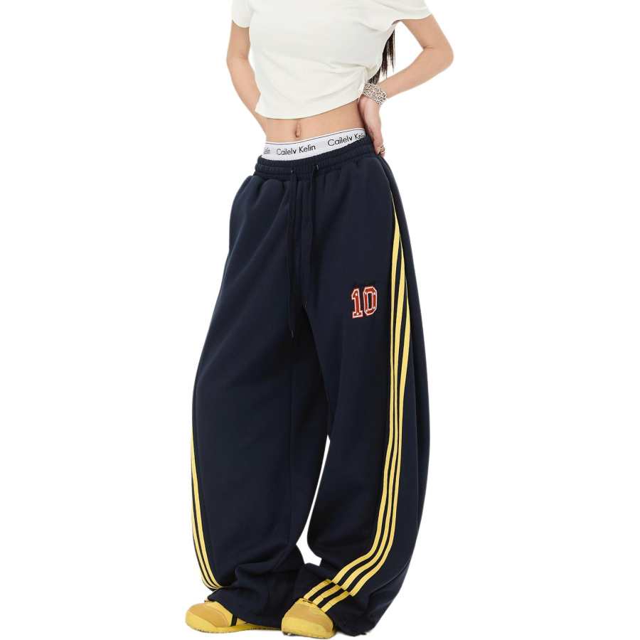 NEVER RULE Casual Pants Unisex Moderate Wide Leg Pants