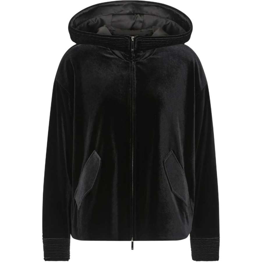 Emporio Armani zip-fastening velvet hoodie