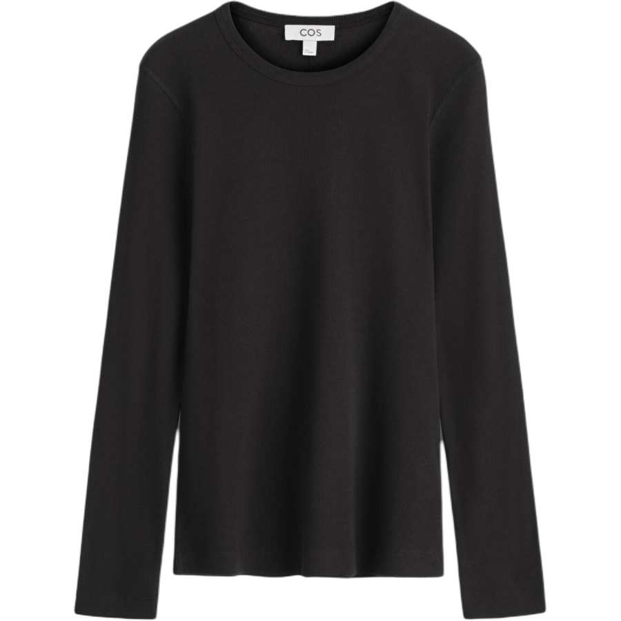 COS T Shirts Women's Black Crew Neck Moderate