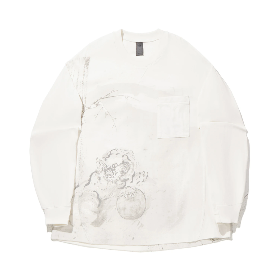 Li-Ning Li Ning T Shirts Men's Frost White Crew Neck Moderate Straight Fit