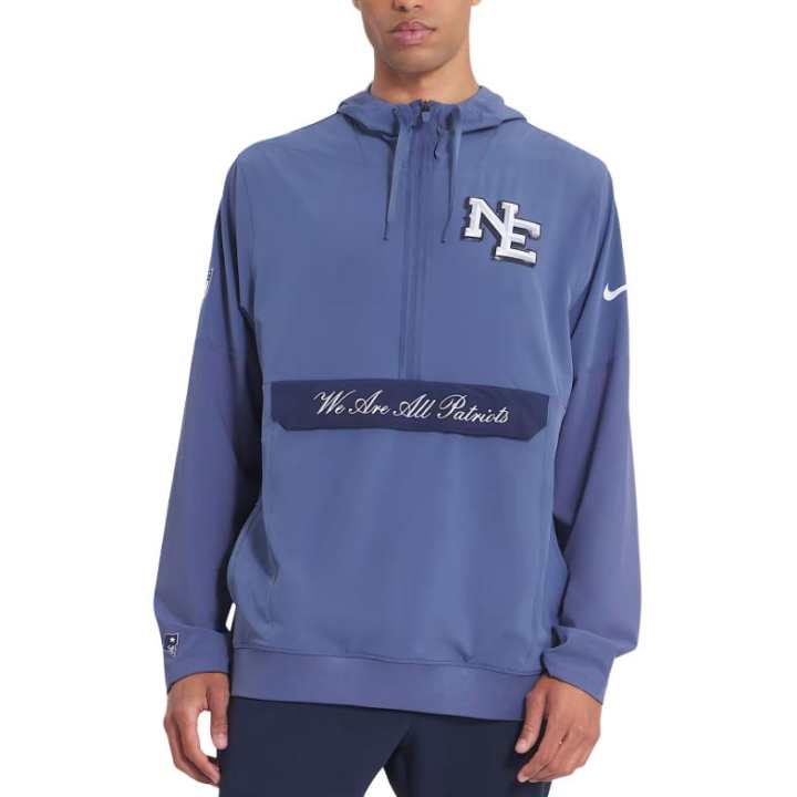 Nike Nike New England Patriots Rivalries Collection Sideline Anorak Men's Nike Nfl 1/2 Zip Hooded Jacket