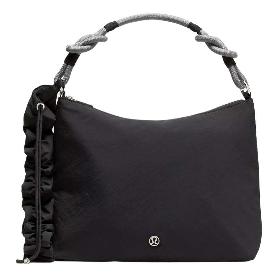 Lululemon Convertible Nylon Crossbody Handbag Women's Black & Asphalt Gray