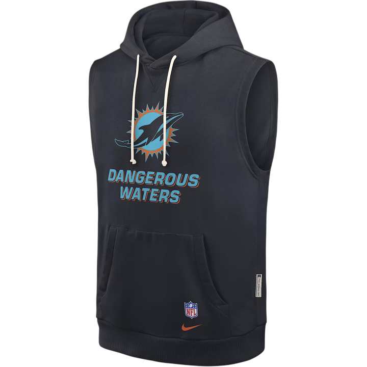 Nike Nike Miami Dolphins Rivalries Collection Sideline Men's Nike Dri-FIT Nfl Sleeveless Pullover Hoodie
