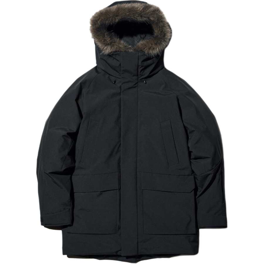 UNIQLO Down Jackets Unisex Black Hooded Moderate