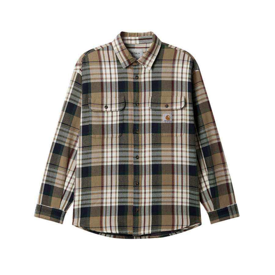 Carhartt WIP Shirts Men's KHD/Khaki Lapel Moderate Other