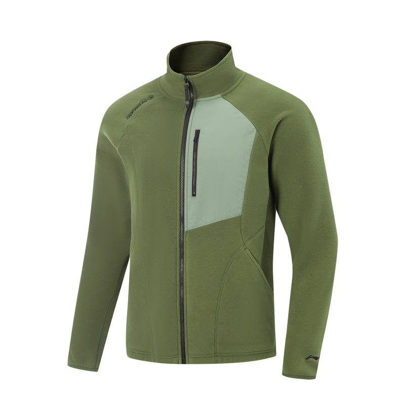 Li-Ning Li Ning Outdoor CF Tracing, Fleece Lined Thermal Water Repellent Loose Fit Cardigan Velvet feel Coat Men's