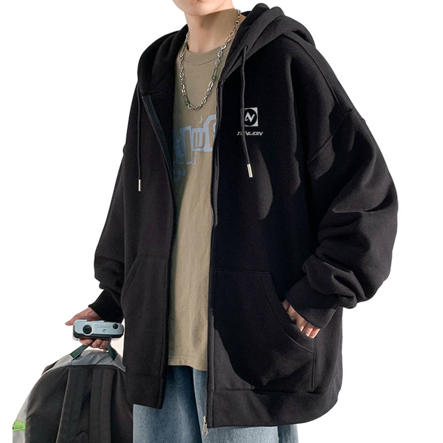 Tonlion Sweatshirts Unisex Hooded Moderate Heavyweight