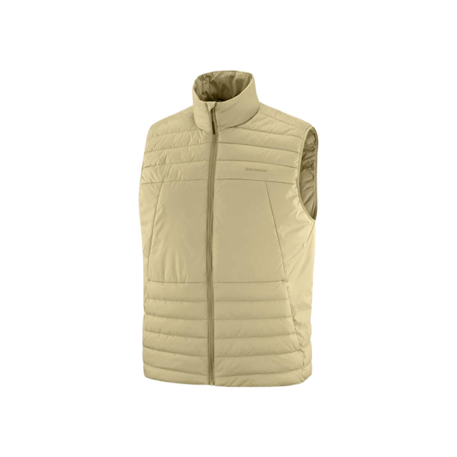 SALOMON Vests Men's Gray Green Stand Collar Other