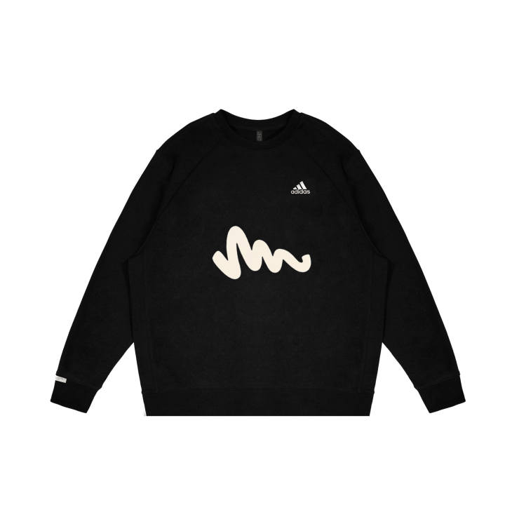 Adidas Adidas LABEL Sweatshirts Unisex Black Crew Neck Moderate Regular