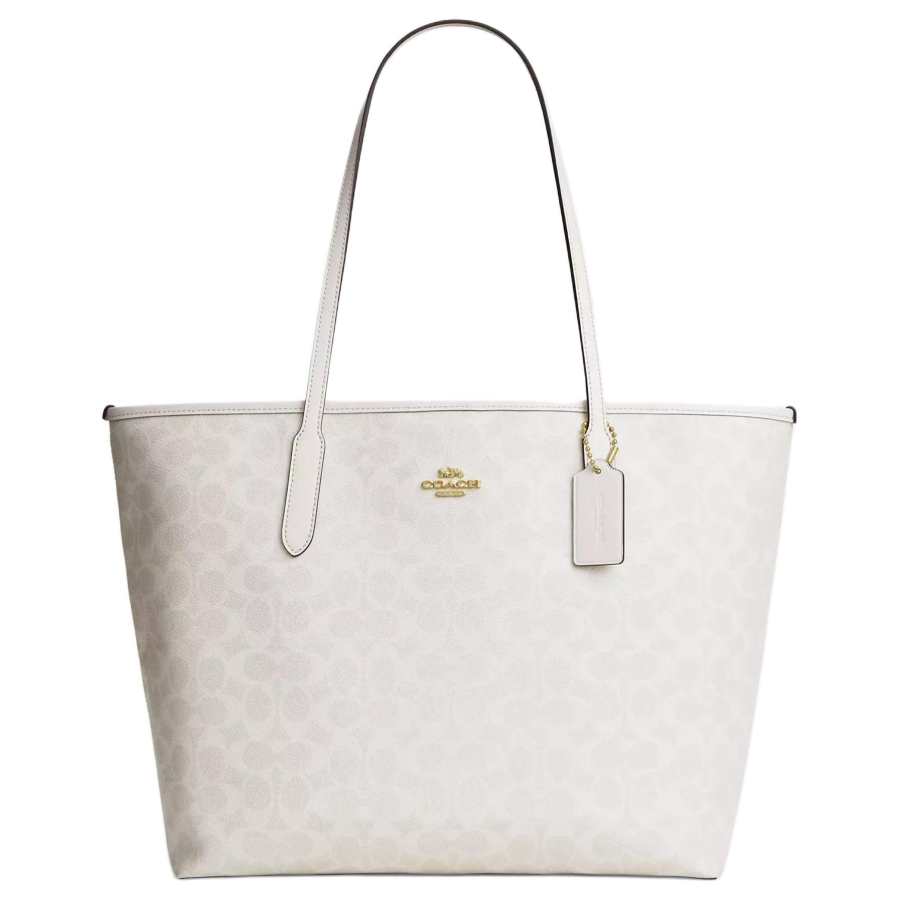 COACH City Artificial Leather Shoulder Bag Large Women's Chalk White