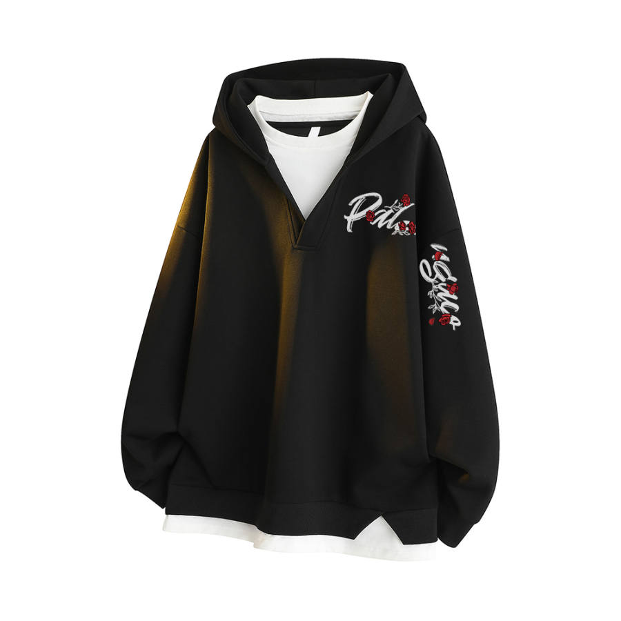 PAL ONGACO Sweatshirts Unisex Hooded Moderate Mock Two Piece