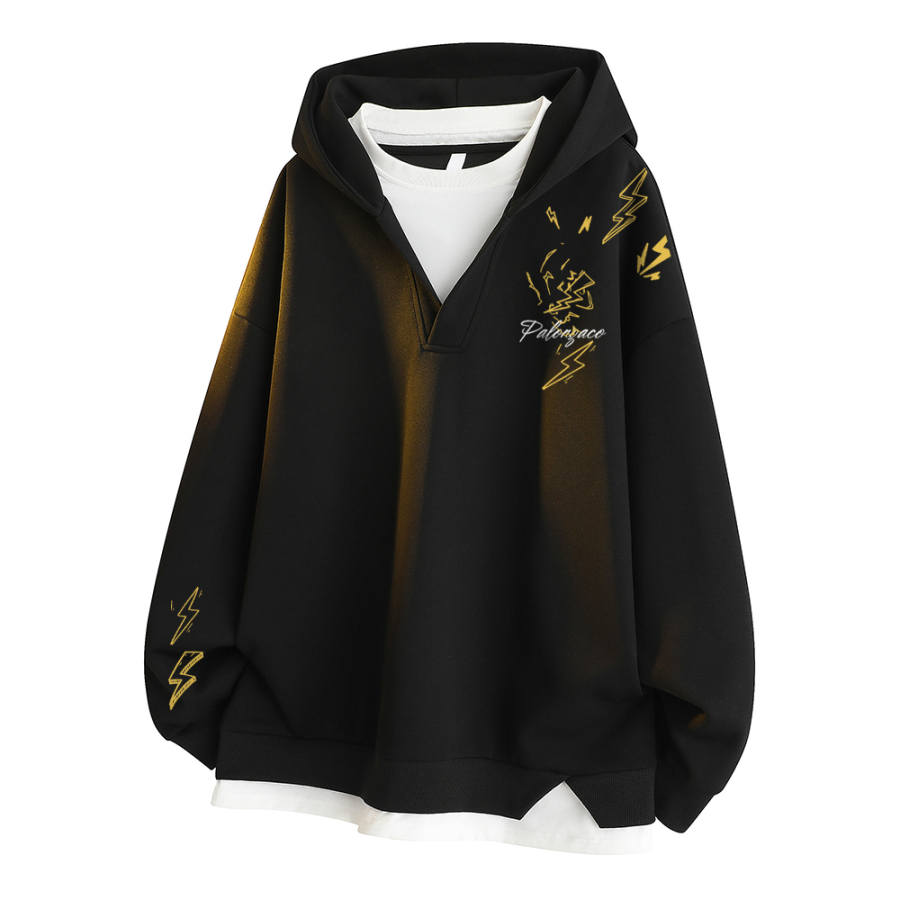 PAL ONGACO Sweatshirts Unisex Hooded Moderate Mock Two Piece