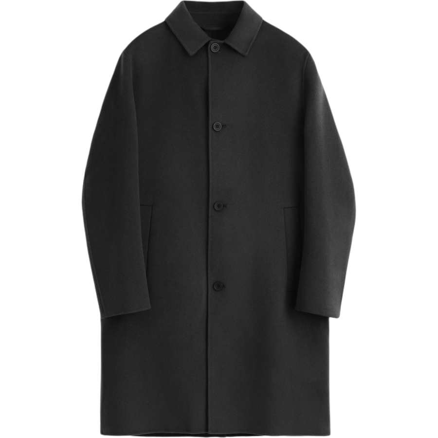 COS COS Coats Men's Black Lapel Moderate