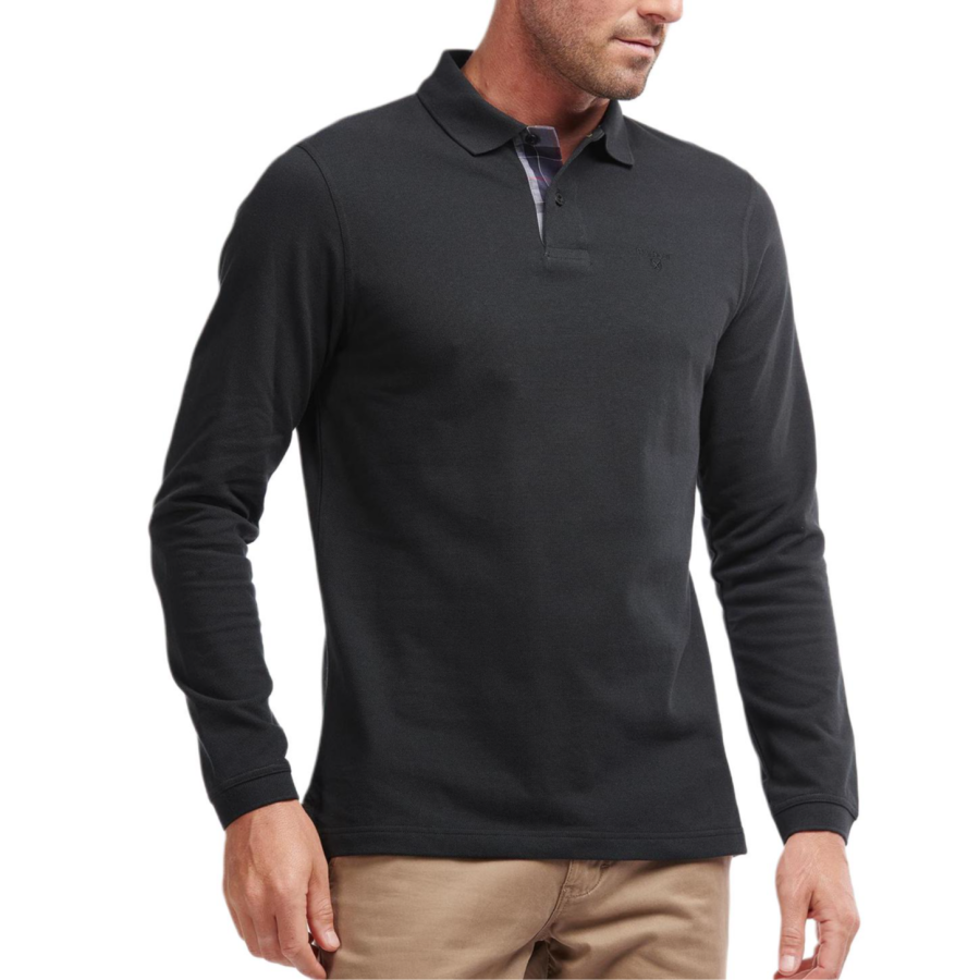BARBOUR Polo Shirts Men's Black Polo Collar Moderate Other