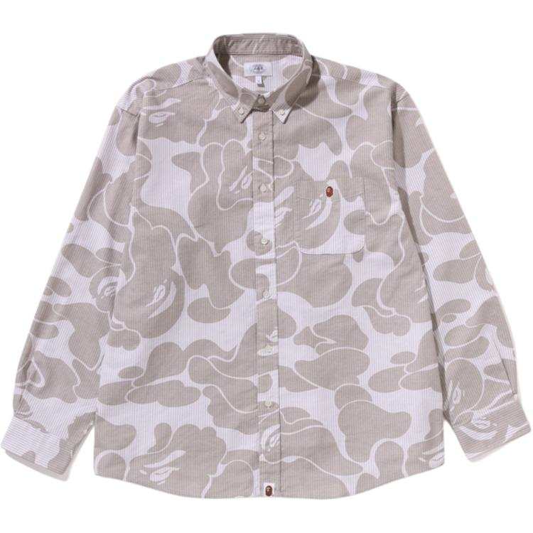 A BATHING APE Bape Stripe Camo Relaxed Fit Shirt