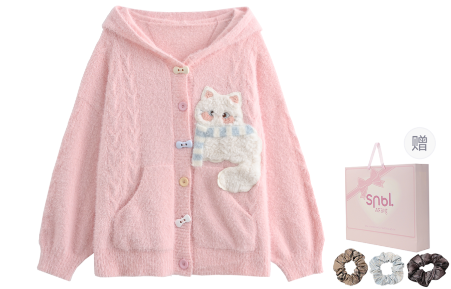 SNBL Knitwear Women's Pink Hooded Moderate