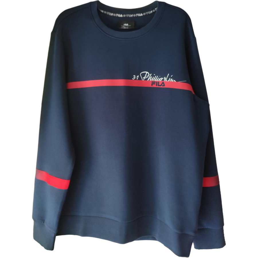 FILA Sweatshirts Unisex Navy Blue Crew Neck Moderate