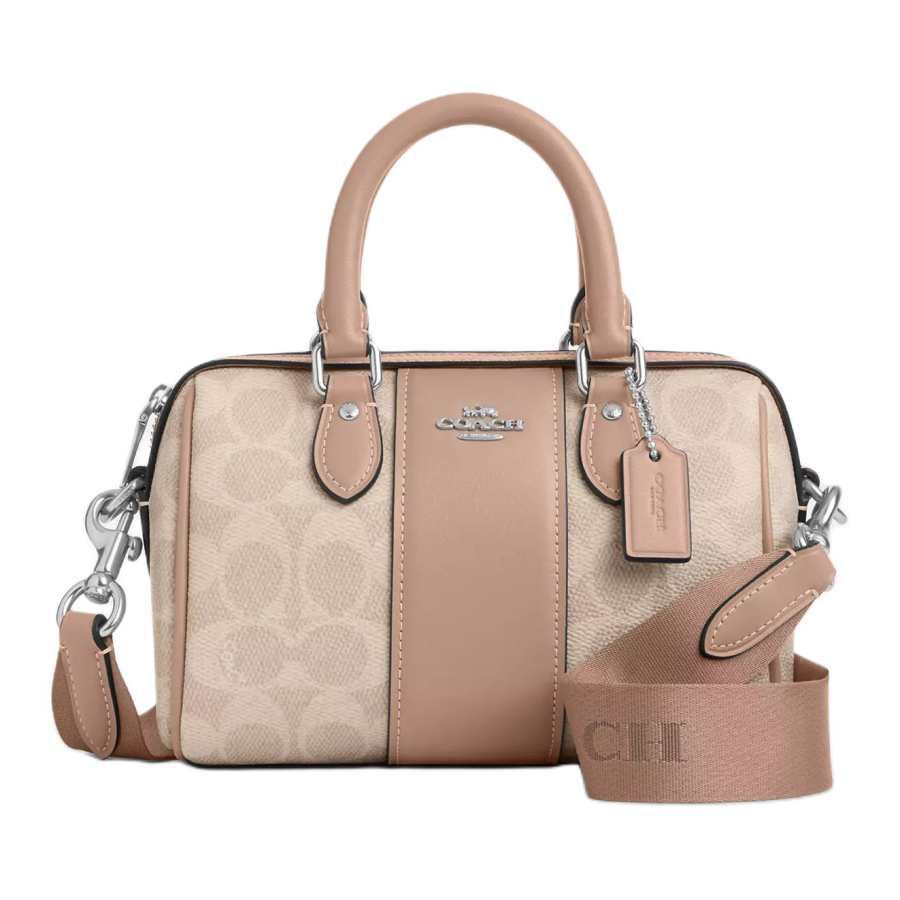 COACH Rowan Artificial Leather Crossbody One Shoulder Handbag Small Women's Milk Tea