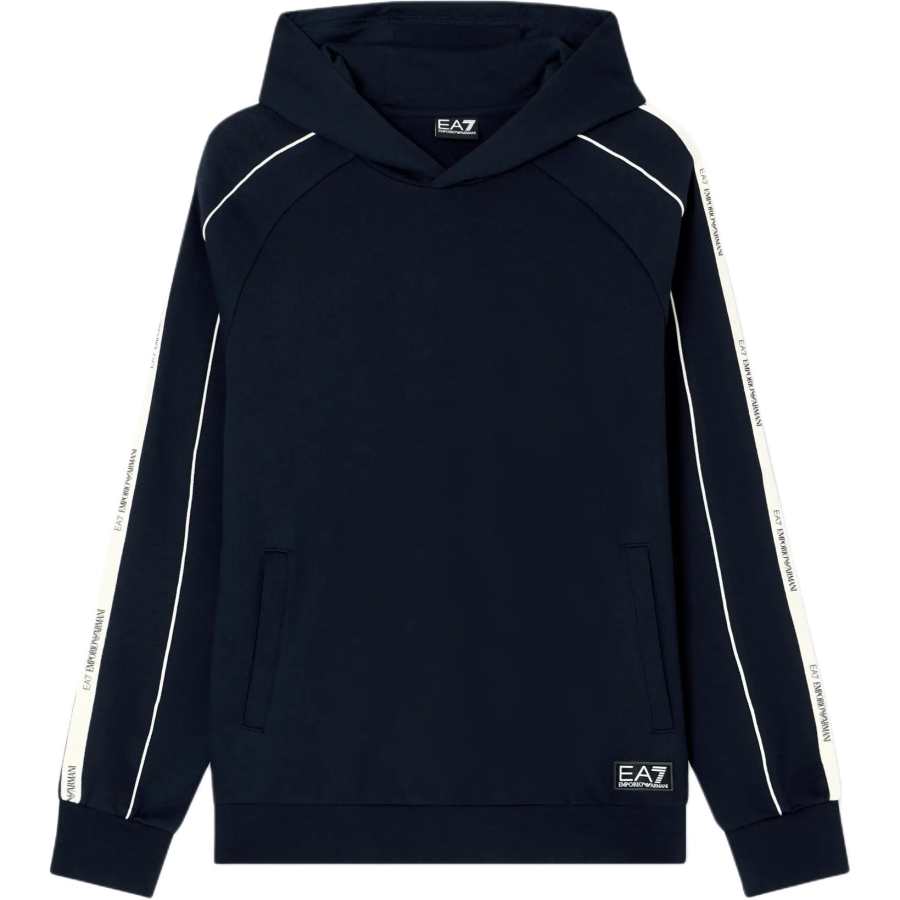 Emporio Armani tape-detailed cotton hoodie