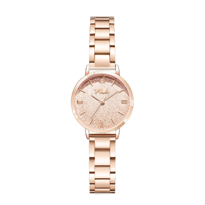 FILA Sparkling Star Collection Wrist Watches Quartz Movement Steel Strap Pink Watch Dial Women's Watch