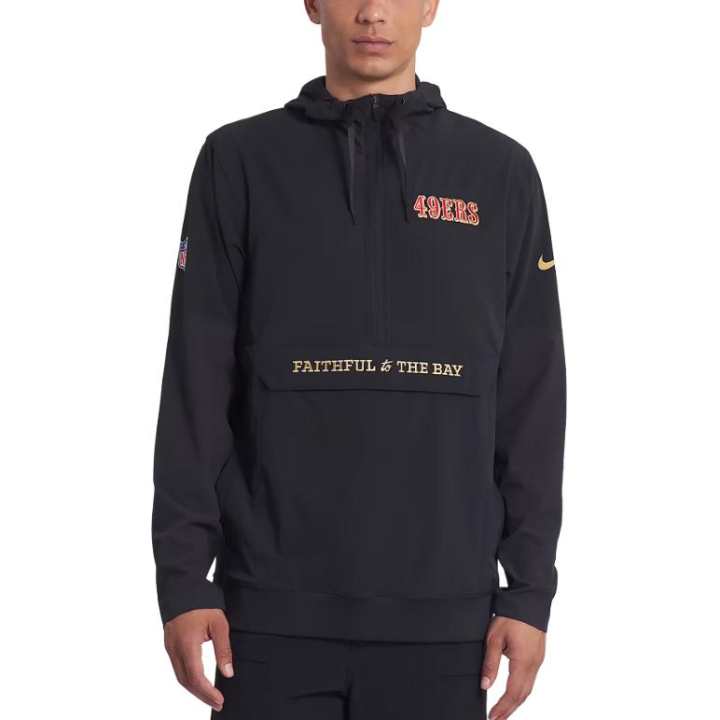 Nike Nike San Francisco 49ers Rivalries Collection Sideline Anorak Men's Nike Nfl 1/2-Zip Hooded Jacket