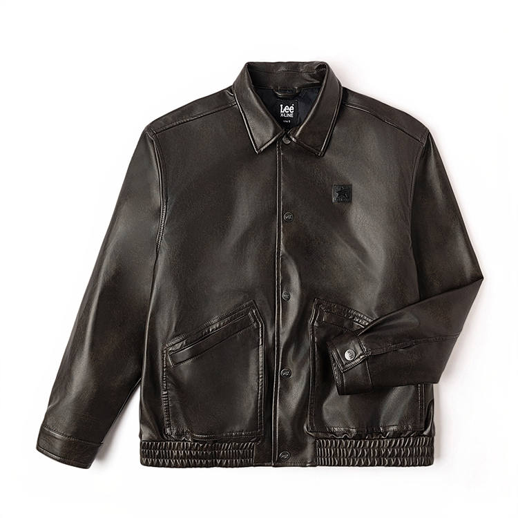 Lee Lee Leather Jackets Unisex Lapel Moderate Pilot